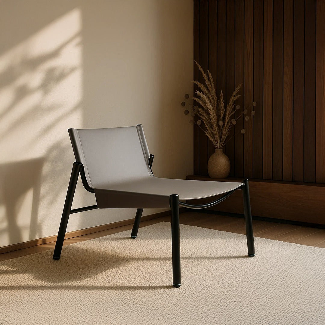 Beige Saddle Leather Lounge Chair LC027 - Lounge Chairs - ebarza Furniture UAE | Shop Modern Furniture in Abu Dhabi & Dubai - مفروشات ايبازرا في الامارات | تسوق اثاث عصري وديكورات مميزة في دبي وابوظبي