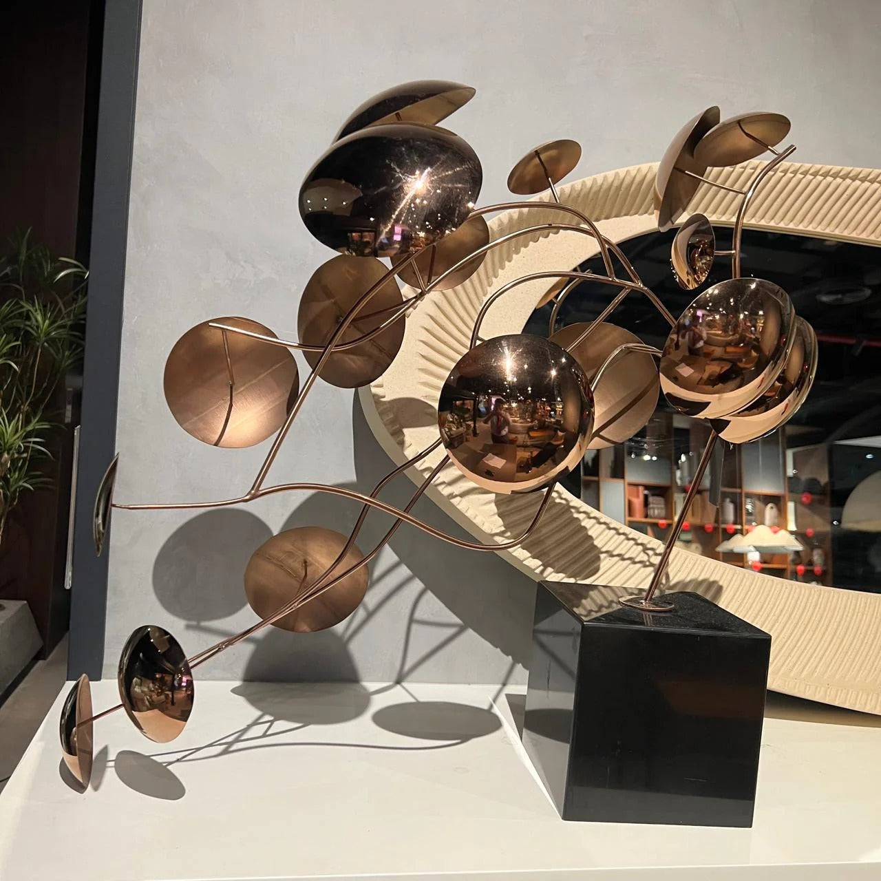 Display Item - Life Branch'S Handcrafted Stainless Steel Table Artwork B0010035/B00100-Rg-Nakheel - DISPLAY ITEM - ebarza Furniture UAE | Shop Modern Furniture in Abu Dhabi & Dubai - مفروشات ايبازرا في الامارات | تسوق اثاث عصري وديكورات مميزة في دبي وابوظبي