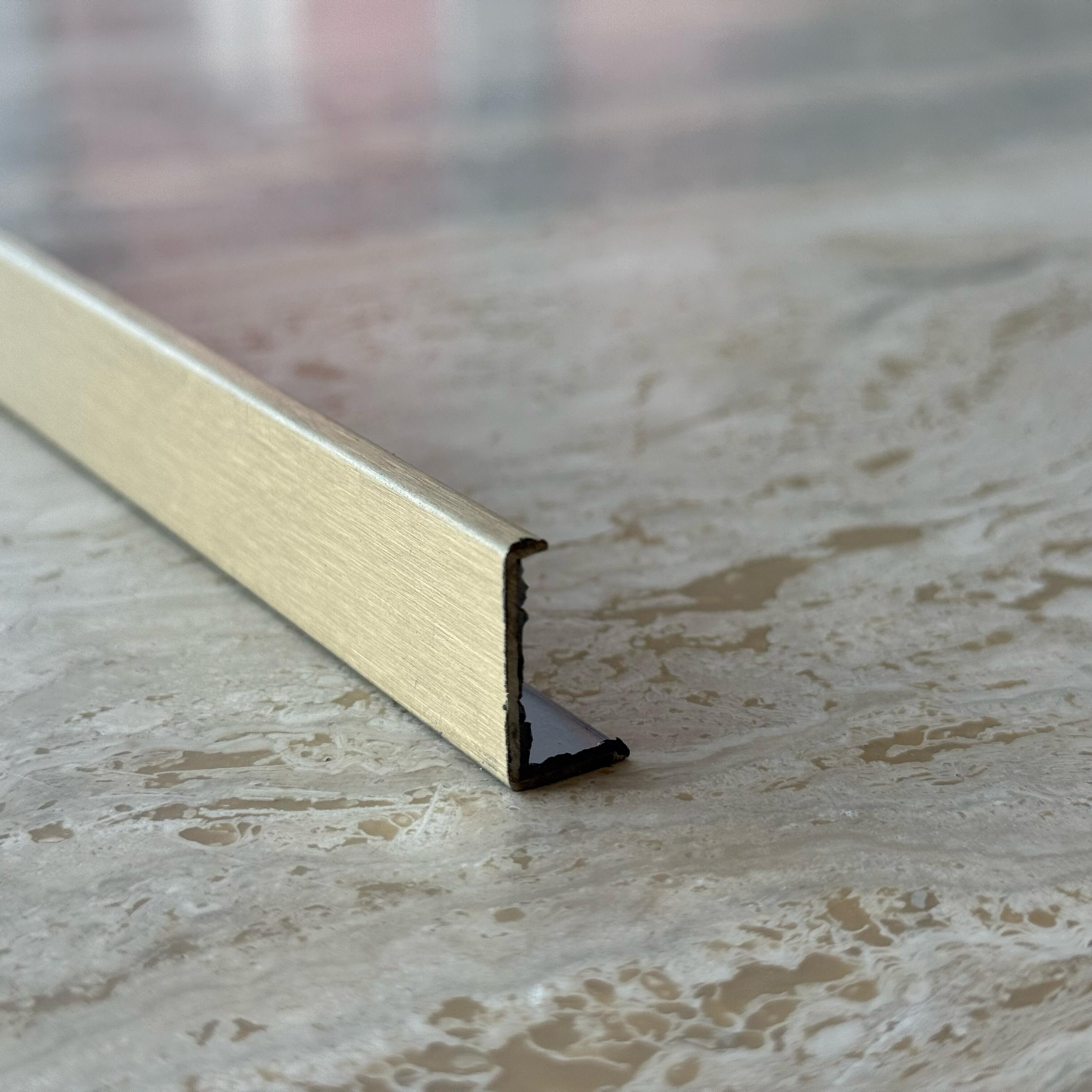 0.8mm Thickness (2cm) Stainless Steel Perforated Profile for MDF Panels - Gold - PR0059 - wall-panels-profiles - ebarza Furniture UAE | Shop Modern Furniture in Abu Dhabi & Dubai - مفروشات ايبازرا في الامارات | تسوق اثاث عصري وديكورات مميزة في دبي وابوظبي