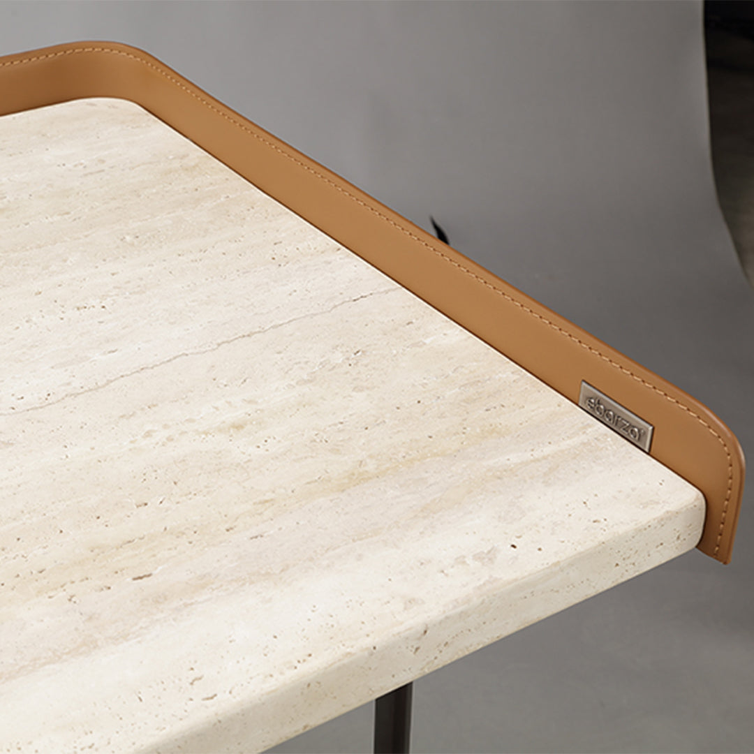 White Travertine Desk With Drawer T533-1(200CM) - Office Desks - ebarza Furniture UAE | Shop Modern Furniture in Abu Dhabi & Dubai - مفروشات ايبازرا في الامارات | تسوق اثاث عصري وديكورات مميزة في دبي وابوظبي