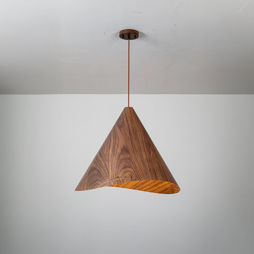 Wood Wave Pendant Lamp - Walnut Wood Color MYCP-DLBA-Walnut-XL - Pendant Lamps - ebarza Furniture UAE | Shop Modern Furniture in Abu Dhabi & Dubai - مفروشات ايبازرا في الامارات | تسوق اثاث عصري وديكورات مميزة في دبي وابوظبي