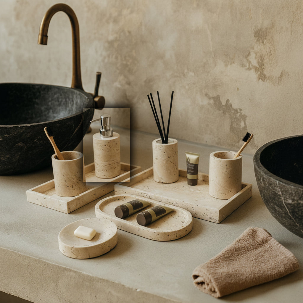 Yellow Travertine Round Hand Sanitizer Bottle (Silver - big round head) CBK834-1 (silver) - Bathroom Accessories - ebarza Furniture UAE | Shop Modern Furniture in Abu Dhabi & Dubai - مفروشات ايبازرا في الامارات | تسوق اثاث عصري وديكورات مميزة في دبي وابوظبي