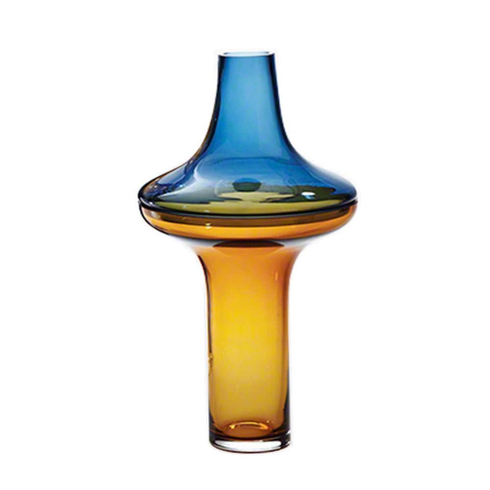 Amber & Blue Glass Vase FL-Zs254C - Vases - ebarza Furniture UAE | Shop Modern Furniture in Abu Dhabi & Dubai - مفروشات ايبازرا في الامارات | تسوق اثاث عصري وديكورات مميزة في دبي وابوظبي
