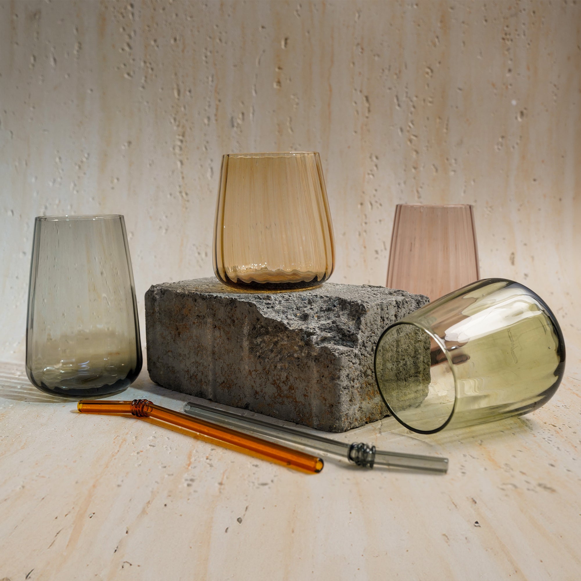 Amber Drinking Glass 370ml 23F040E2 - Drinkware - ebarza Furniture UAE | Shop Modern Furniture in Abu Dhabi & Dubai - مفروشات ايبازرا في الامارات | تسوق اثاث عصري وديكورات مميزة في دبي وابوظبي