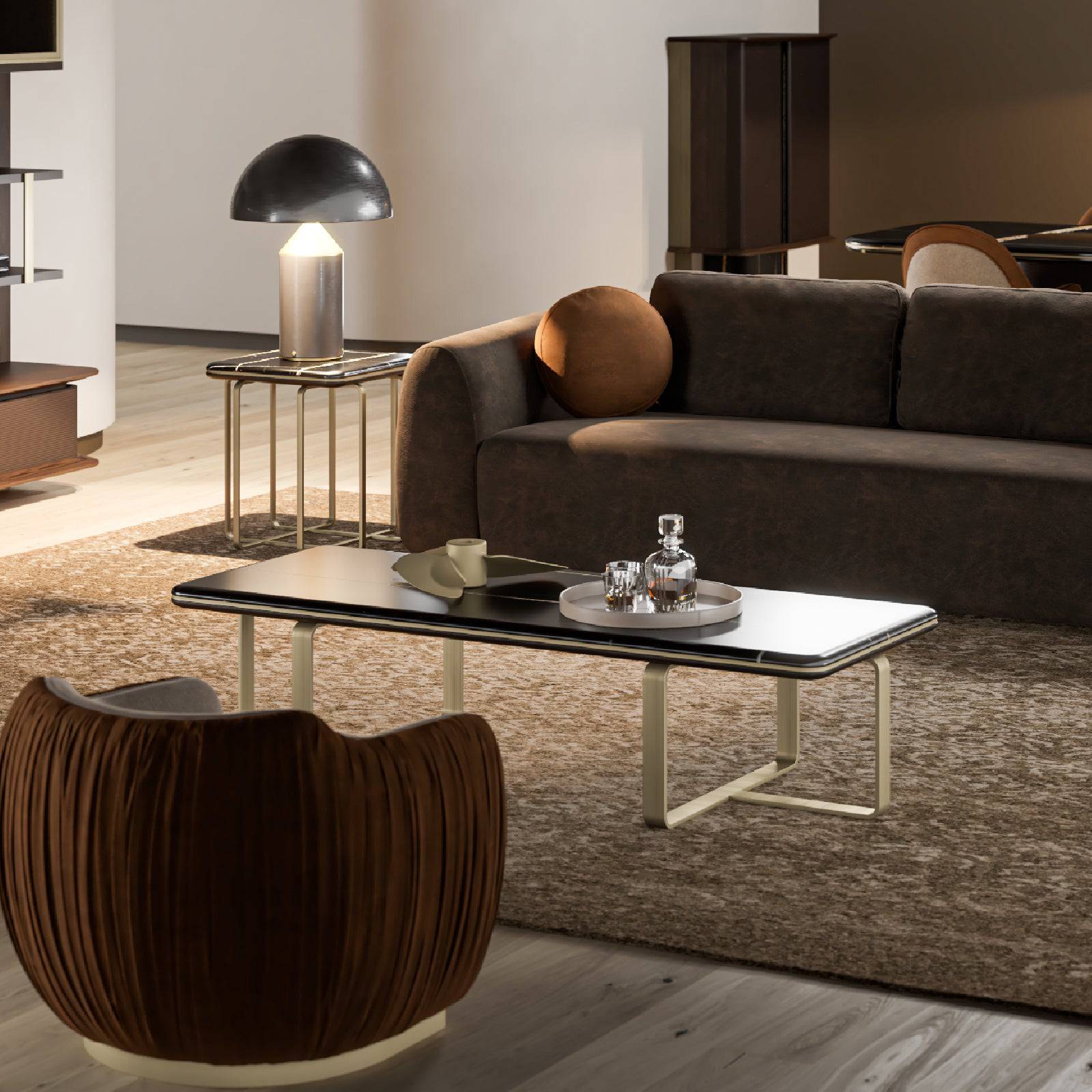 Amber Marble Center Table Ambrct-050 - Coffee Tables - ebarza Furniture UAE | Shop Modern Furniture in Abu Dhabi & Dubai - مفروشات ايبازرا في الامارات | تسوق اثاث عصري وديكورات مميزة في دبي وابوظبي