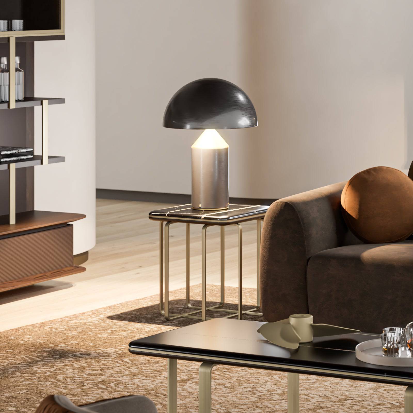 Amber Marble Side Table Ambrst-051 - Side Tables - ebarza Furniture UAE | Shop Modern Furniture in Abu Dhabi & Dubai - مفروشات ايبازرا في الامارات | تسوق اثاث عصري وديكورات مميزة في دبي وابوظبي