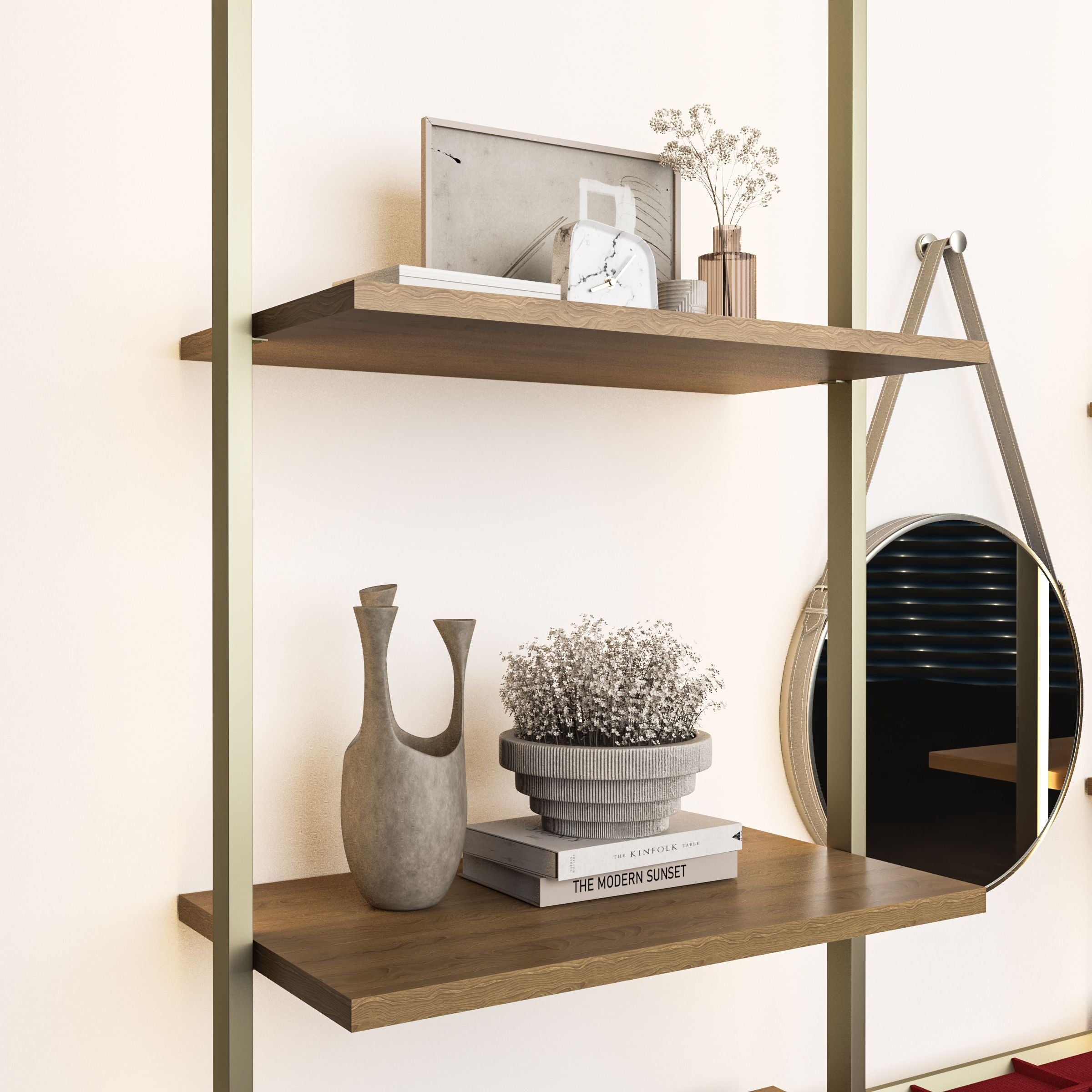 Antik Closet/Cabinet WOODEN SHELF 100 cm WALNUT - Cabinets - ebarza Furniture UAE | Shop Modern Furniture in Abu Dhabi & Dubai - مفروشات ايبازرا في الامارات | تسوق اثاث عصري وديكورات مميزة في دبي وابوظبي