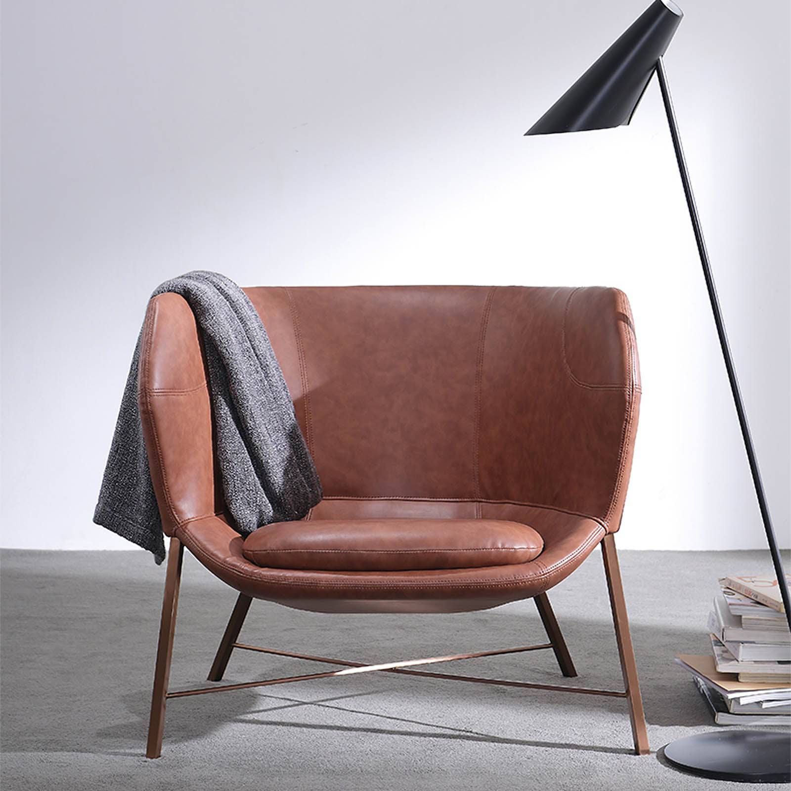 Aprilia Armchair Chair LC020-Br - Armchairs - ebarza Furniture UAE | Shop Modern Furniture in Abu Dhabi & Dubai - مفروشات ايبازرا في الامارات | تسوق اثاث عصري وديكورات مميزة في دبي وابوظبي