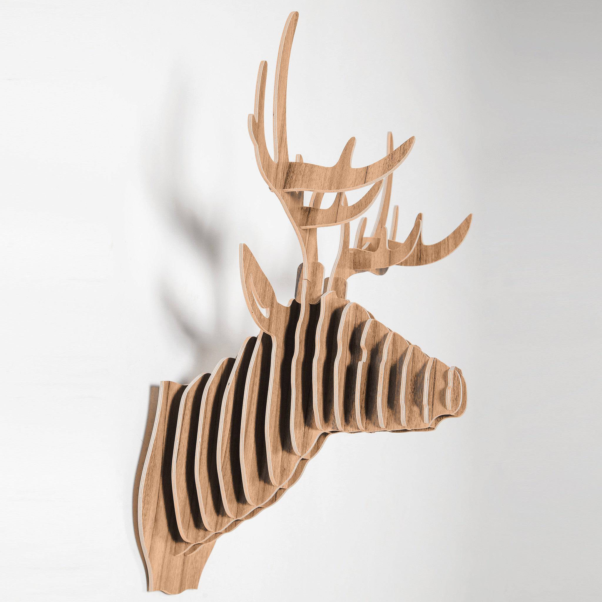 Art Home Deer Wall Decoration Wood Crafts (Large) Wdp001Ln - Shelves - ebarza Furniture UAE | Shop Modern Furniture in Abu Dhabi & Dubai - مفروشات ايبازرا في الامارات | تسوق اثاث عصري وديكورات مميزة في دبي وابوظبي