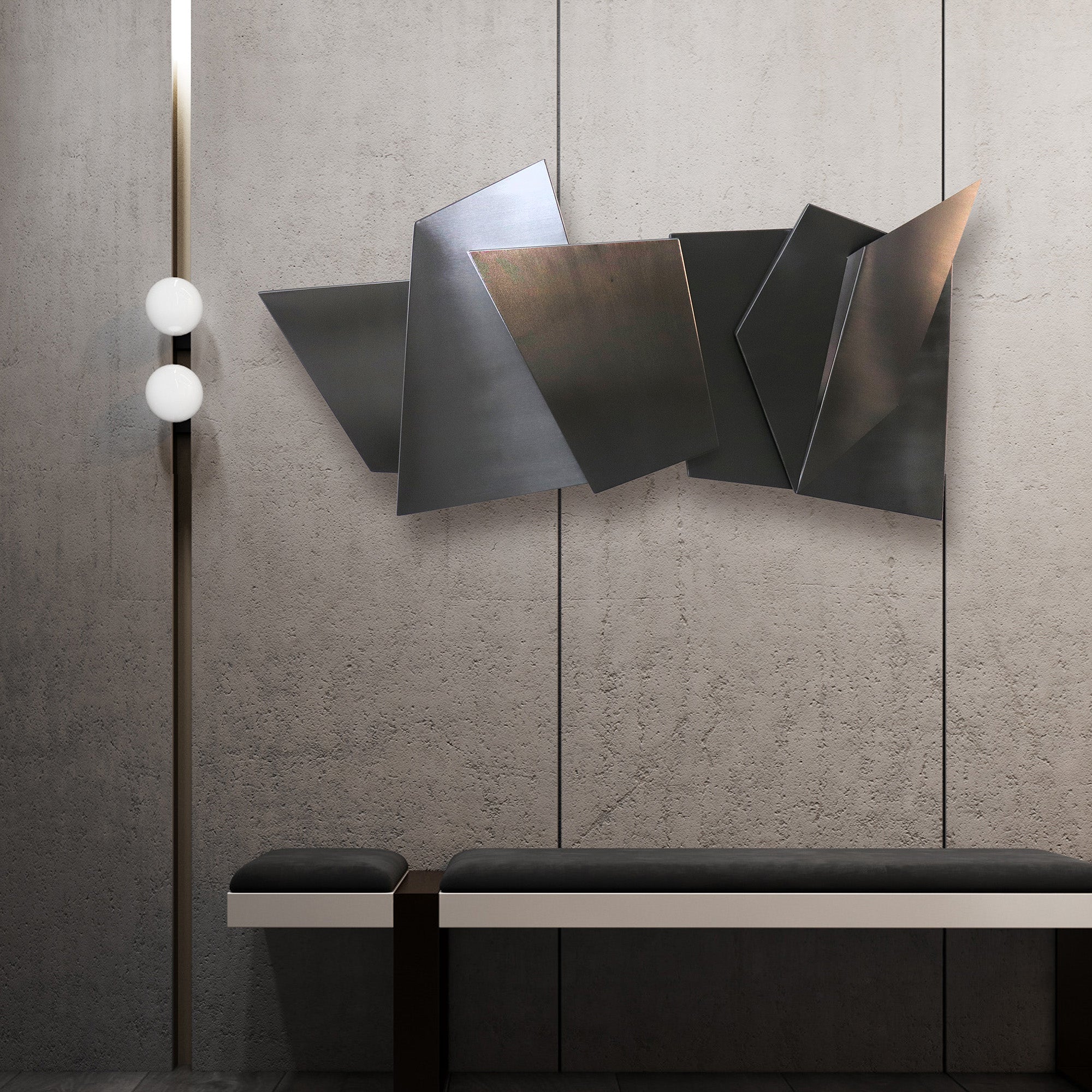 Display Item - Hand Crafted Stainless steel artwork BG2020100 Nakheel - DISPLAY ITEM - ebarza Furniture UAE | Shop Modern Furniture in Abu Dhabi & Dubai - مفروشات ايبازرا في الامارات | تسوق اثاث عصري وديكورات مميزة في دبي وابوظبي