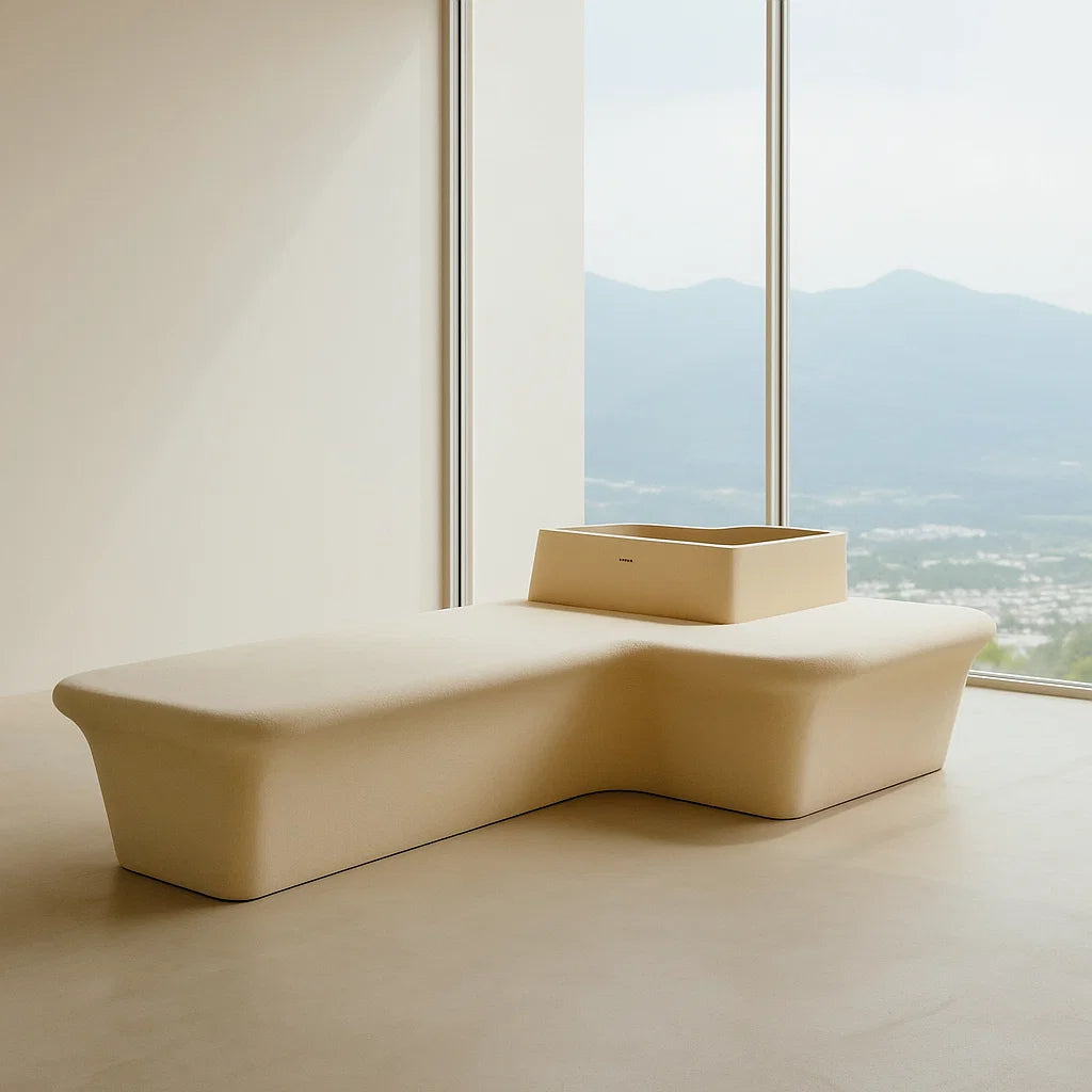Outdoor/Indoor Beige Planter Box And Bench XK-8172A