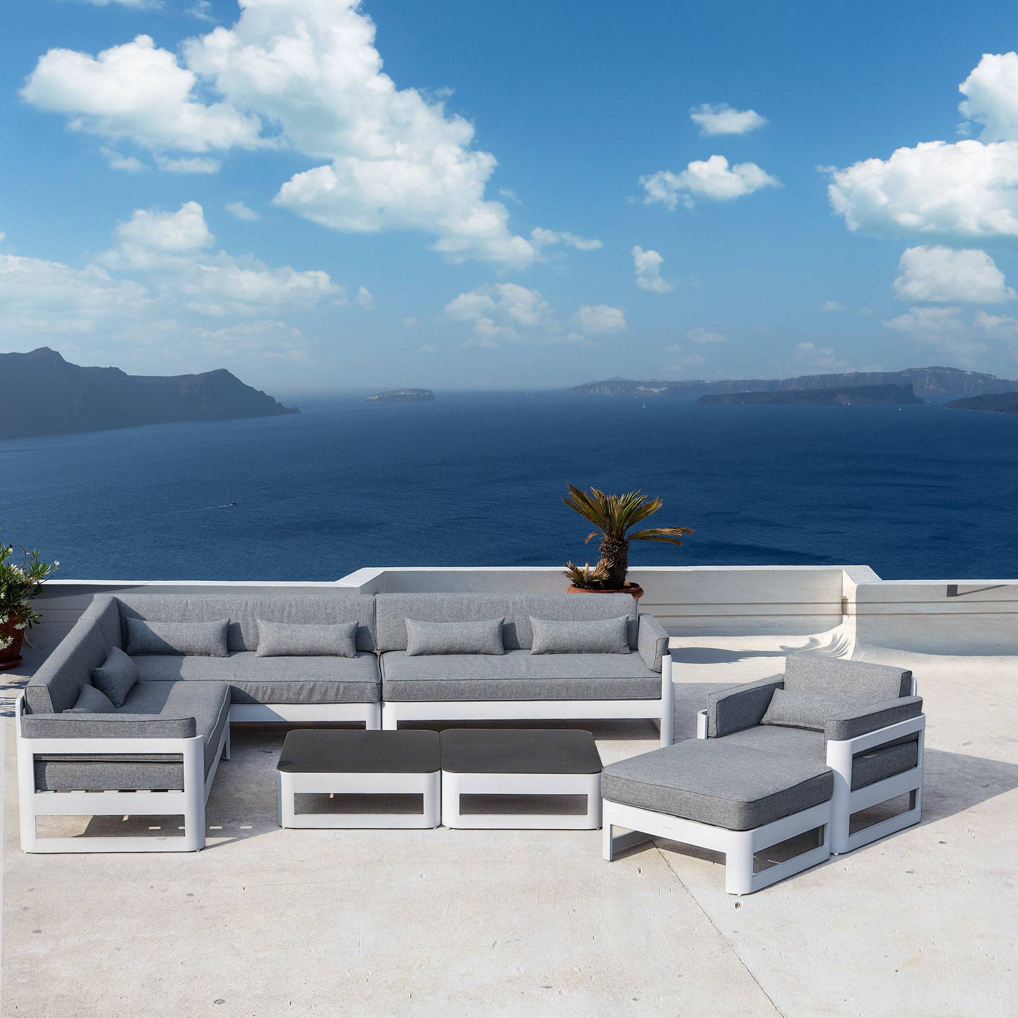 Asuka Corner Outdoor Sofa Set Asuka001 - Outdoor Furniture Sets - ebarza Furniture UAE | Shop Modern Furniture in Abu Dhabi & Dubai - مفروشات ايبازرا في الامارات | تسوق اثاث عصري وديكورات مميزة في دبي وابوظبي