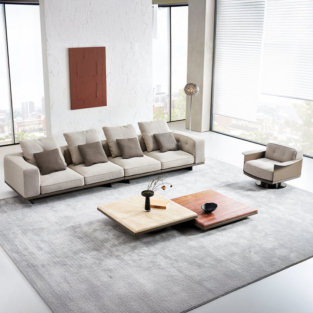 Avenor Red Travertine Coffee Table A-SF091- Red - Coffee Tables - ebarza Furniture UAE | Shop Modern Furniture in Abu Dhabi & Dubai - مفروشات ايبازرا في الامارات | تسوق اثاث عصري وديكورات مميزة في دبي وابوظبي