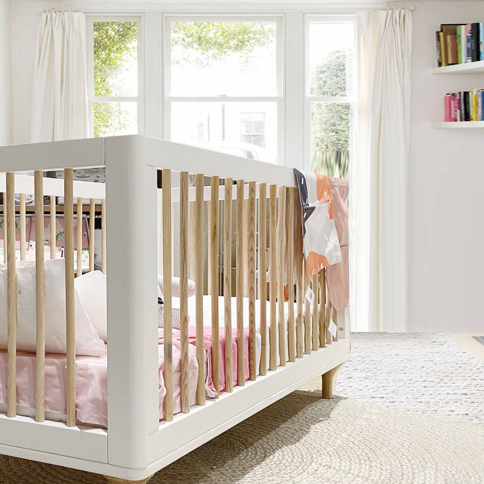 Baby Crib Et-Y003-Wh+Nat - Cribs - ebarza Furniture UAE | Shop Modern Furniture in Abu Dhabi & Dubai - مفروشات ايبازرا في الامارات | تسوق اثاث عصري وديكورات مميزة في دبي وابوظبي