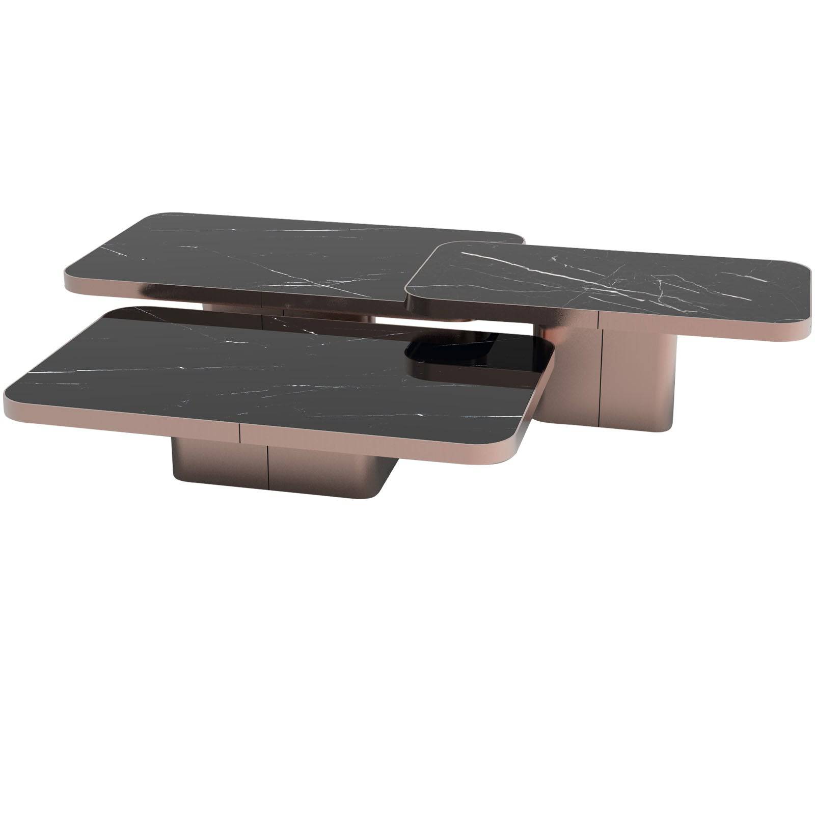 Babylon Set Of 3 Natural Marble Side Table 321Ct1+2+3-Rg - Side Tables - ebarza Furniture UAE | Shop Modern Furniture in Abu Dhabi & Dubai - مفروشات ايبازرا في الامارات | تسوق اثاث عصري وديكورات مميزة في دبي وابوظبي