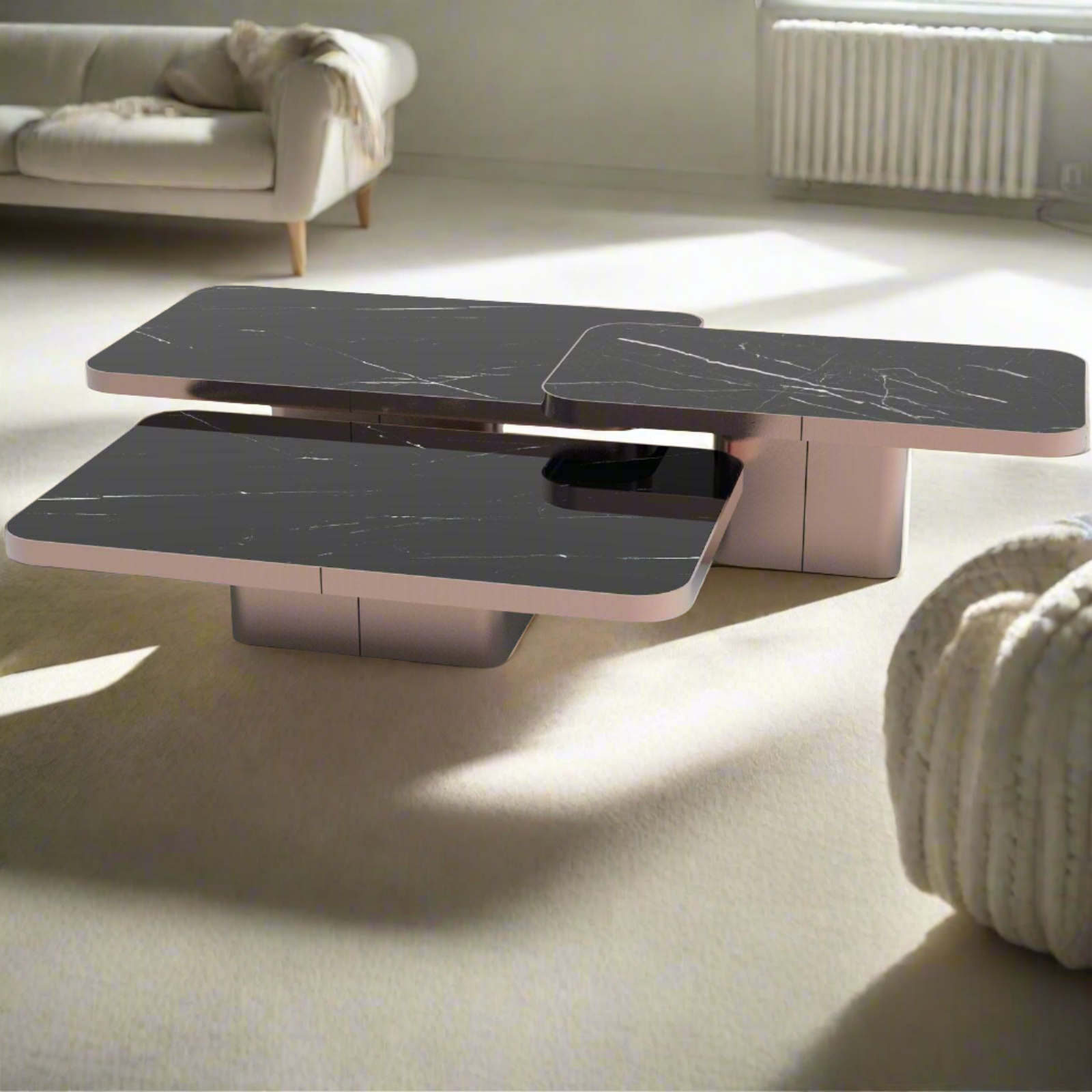 Babylon Set Of 3 Natural Marble Side Table 321Ct1+2+3-Rg - Side Tables - ebarza Furniture UAE | Shop Modern Furniture in Abu Dhabi & Dubai - مفروشات ايبازرا في الامارات | تسوق اثاث عصري وديكورات مميزة في دبي وابوظبي