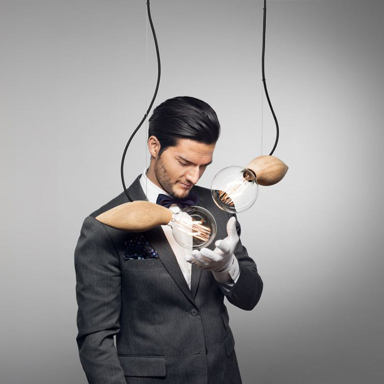 Bee Solid Wood Pendant Lamp Bl0012N Dd041N - Pendant Lamps - ebarza Furniture UAE | Shop Modern Furniture in Abu Dhabi & Dubai - مفروشات ايبازرا في الامارات | تسوق اثاث عصري وديكورات مميزة في دبي وابوظبي