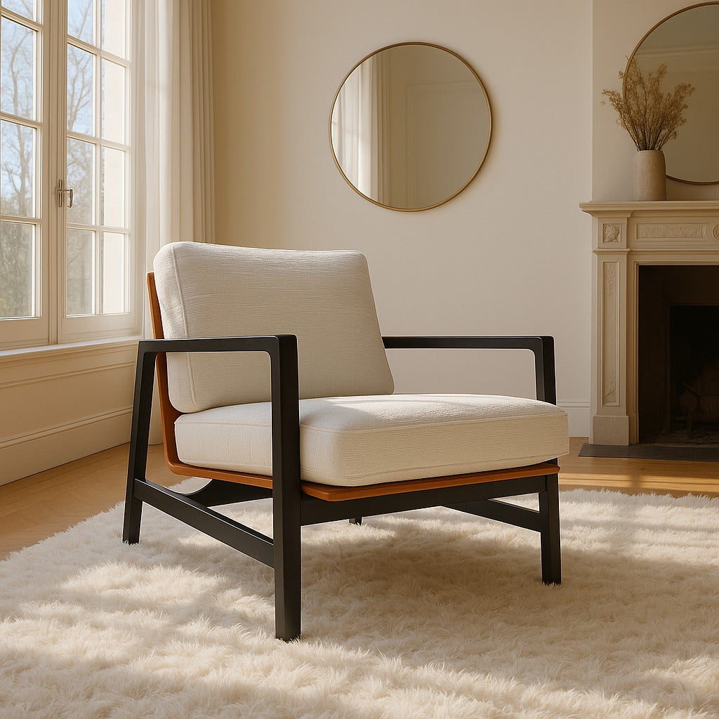 Solid Wood And Saddle Leather Armchair MLL-A106 - Armchairs - ebarza Furniture UAE | Shop Modern Furniture in Abu Dhabi & Dubai - مفروشات ايبازرا في الامارات | تسوق اثاث عصري وديكورات مميزة في دبي وابوظبي