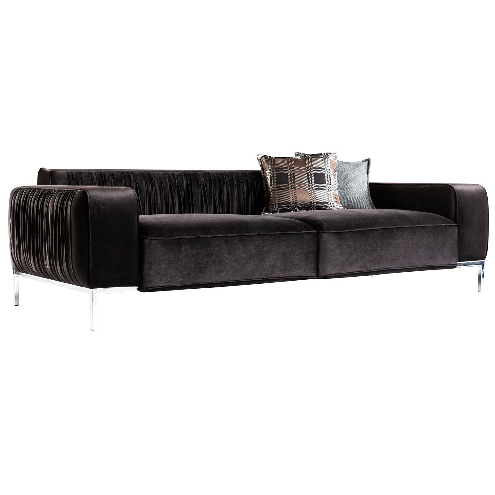 Beretta Black Sofa Black001 - Sofas - ebarza Furniture UAE | Shop Modern Furniture in Abu Dhabi & Dubai - مفروشات ايبازرا في الامارات | تسوق اثاث عصري وديكورات مميزة في دبي وابوظبي