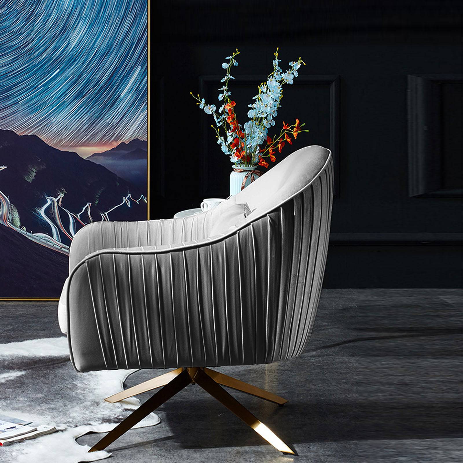 Bergen Lounge Chair Tg-216-G - Lounge Chairs - ebarza Furniture UAE | Shop Modern Furniture in Abu Dhabi & Dubai - مفروشات ايبازرا في الامارات | تسوق اثاث عصري وديكورات مميزة في دبي وابوظبي