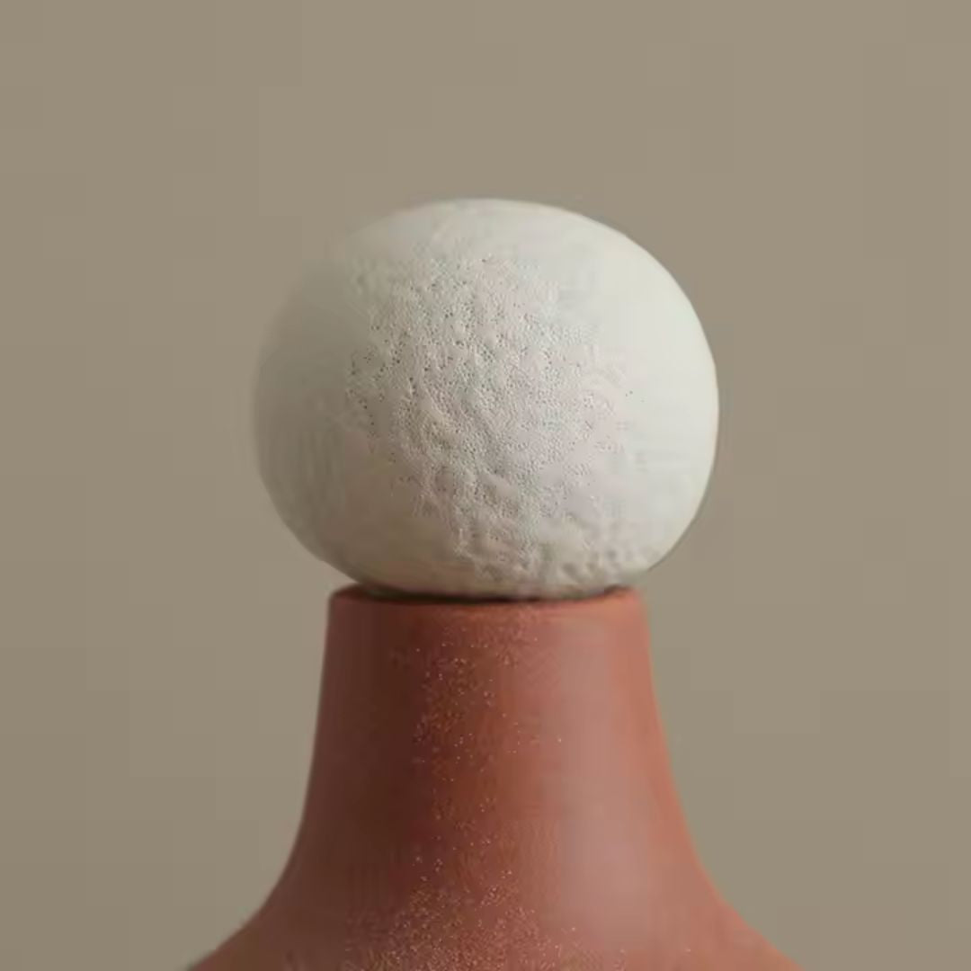 Black And White Painted Red Hand-Painted Ceramic Vase-A FD-D25054A - Vases - ebarza Furniture UAE | Shop Modern Furniture in Abu Dhabi & Dubai - مفروشات ايبازرا في الامارات | تسوق اثاث عصري وديكورات مميزة في دبي وابوظبي