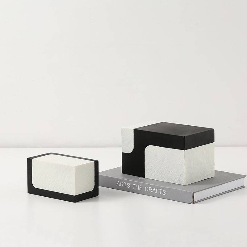 Black And White Stone Block A Fc-Sz21108A - Home Decor Figurines - ebarza Furniture UAE | Shop Modern Furniture in Abu Dhabi & Dubai - مفروشات ايبازرا في الامارات | تسوق اثاث عصري وديكورات مميزة في دبي وابوظبي