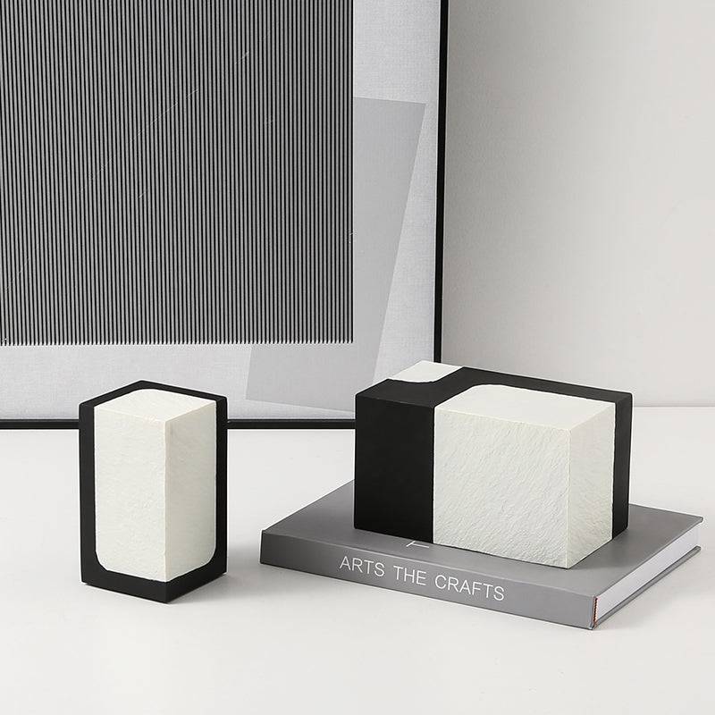Black And White Stone Block A Fc-Sz21108A - Home Decor Figurines - ebarza Furniture UAE | Shop Modern Furniture in Abu Dhabi & Dubai - مفروشات ايبازرا في الامارات | تسوق اثاث عصري وديكورات مميزة في دبي وابوظبي