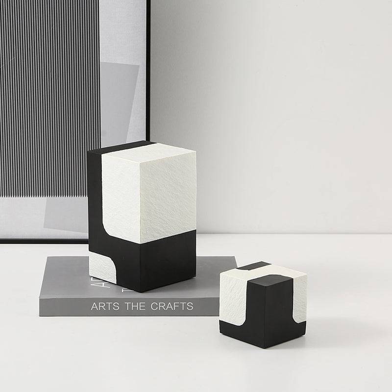 Black And White Stone Block A Fc-Sz21108A - Home Decor Figurines - ebarza Furniture UAE | Shop Modern Furniture in Abu Dhabi & Dubai - مفروشات ايبازرا في الامارات | تسوق اثاث عصري وديكورات مميزة في دبي وابوظبي