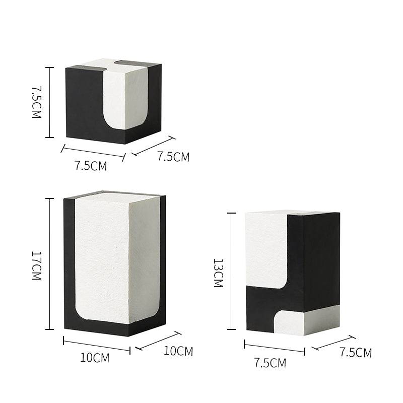Black And White Stone Block B Fc-Sz21108B - Home Decor Figurines - ebarza Furniture UAE | Shop Modern Furniture in Abu Dhabi & Dubai - مفروشات ايبازرا في الامارات | تسوق اثاث عصري وديكورات مميزة في دبي وابوظبي