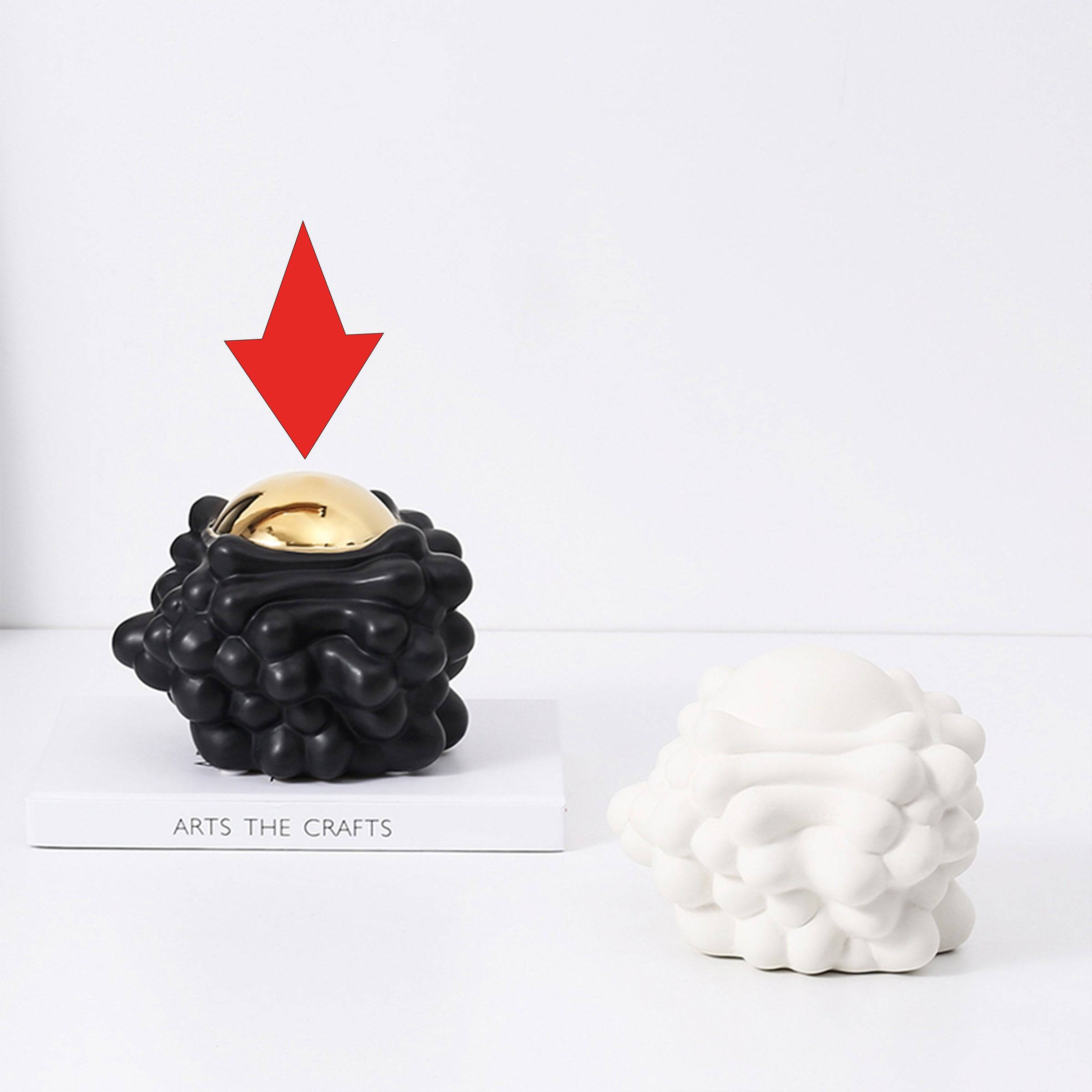 Black Corṛugated Ball -B Fa-D21070B - Home Decor Figurines - ebarza Furniture UAE | Shop Modern Furniture in Abu Dhabi & Dubai - مفروشات ايبازرا في الامارات | تسوق اثاث عصري وديكورات مميزة في دبي وابوظبي