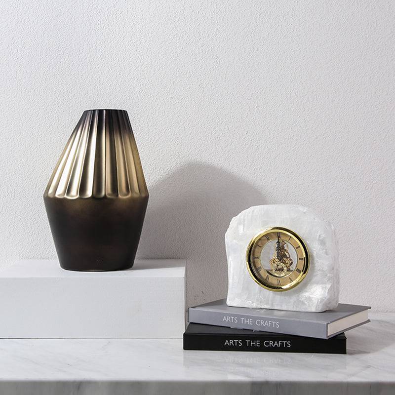 Black Gold Bottle-A Fa-D1943A - Vases - ebarza Furniture UAE | Shop Modern Furniture in Abu Dhabi & Dubai - مفروشات ايبازرا في الامارات | تسوق اثاث عصري وديكورات مميزة في دبي وابوظبي