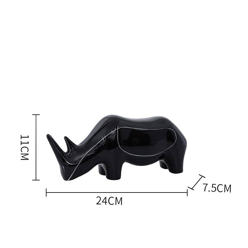 Black Hand Painted Rhino Ornament-A Fa-D21084A - Home Decor Figurines - ebarza Furniture UAE | Shop Modern Furniture in Abu Dhabi & Dubai - مفروشات ايبازرا في الامارات | تسوق اثاث عصري وديكورات مميزة في دبي وابوظبي