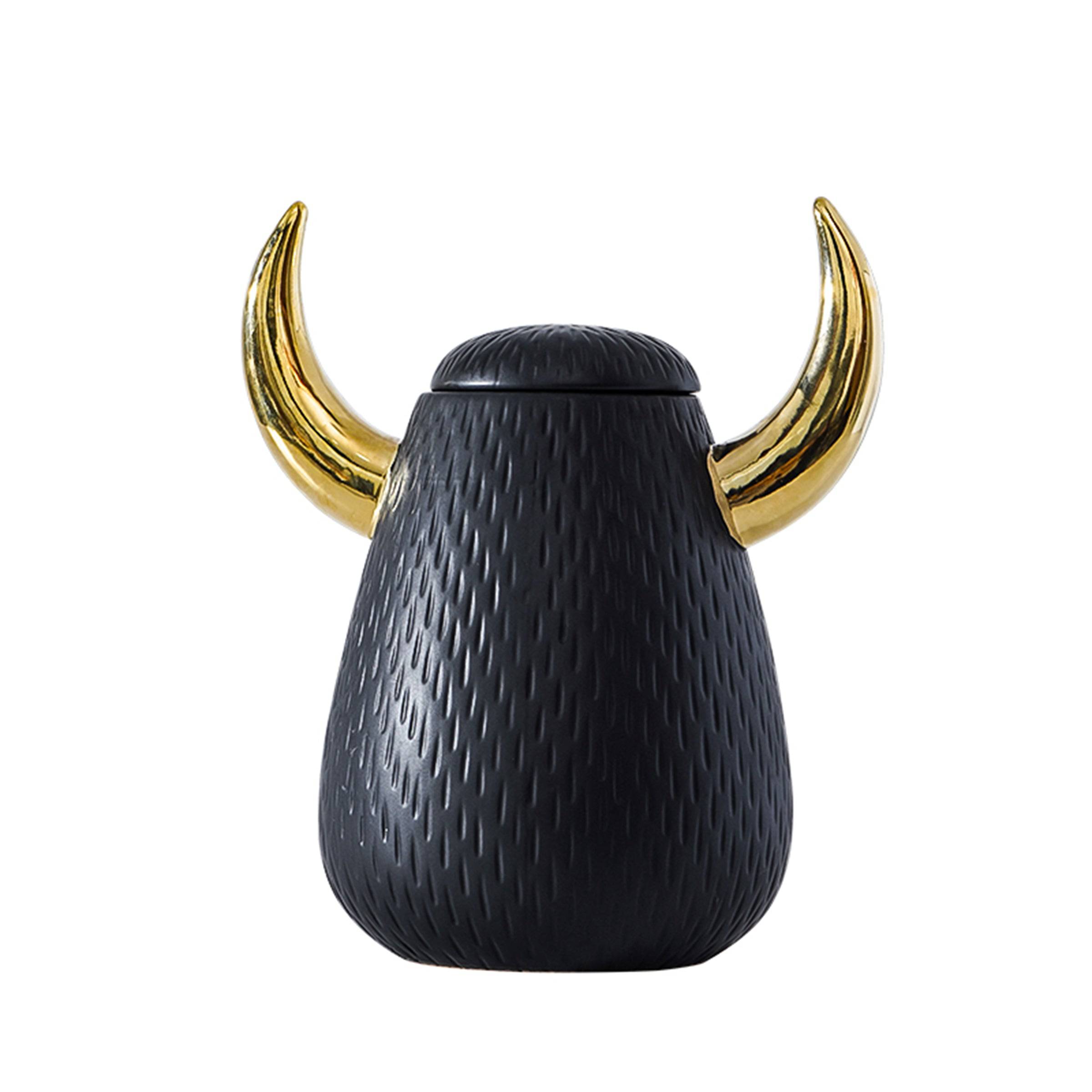 Black Horn Decoration -B Fa-D21075B - Vases - ebarza Furniture UAE | Shop Modern Furniture in Abu Dhabi & Dubai - مفروشات ايبازرا في الامارات | تسوق اثاث عصري وديكورات مميزة في دبي وابوظبي