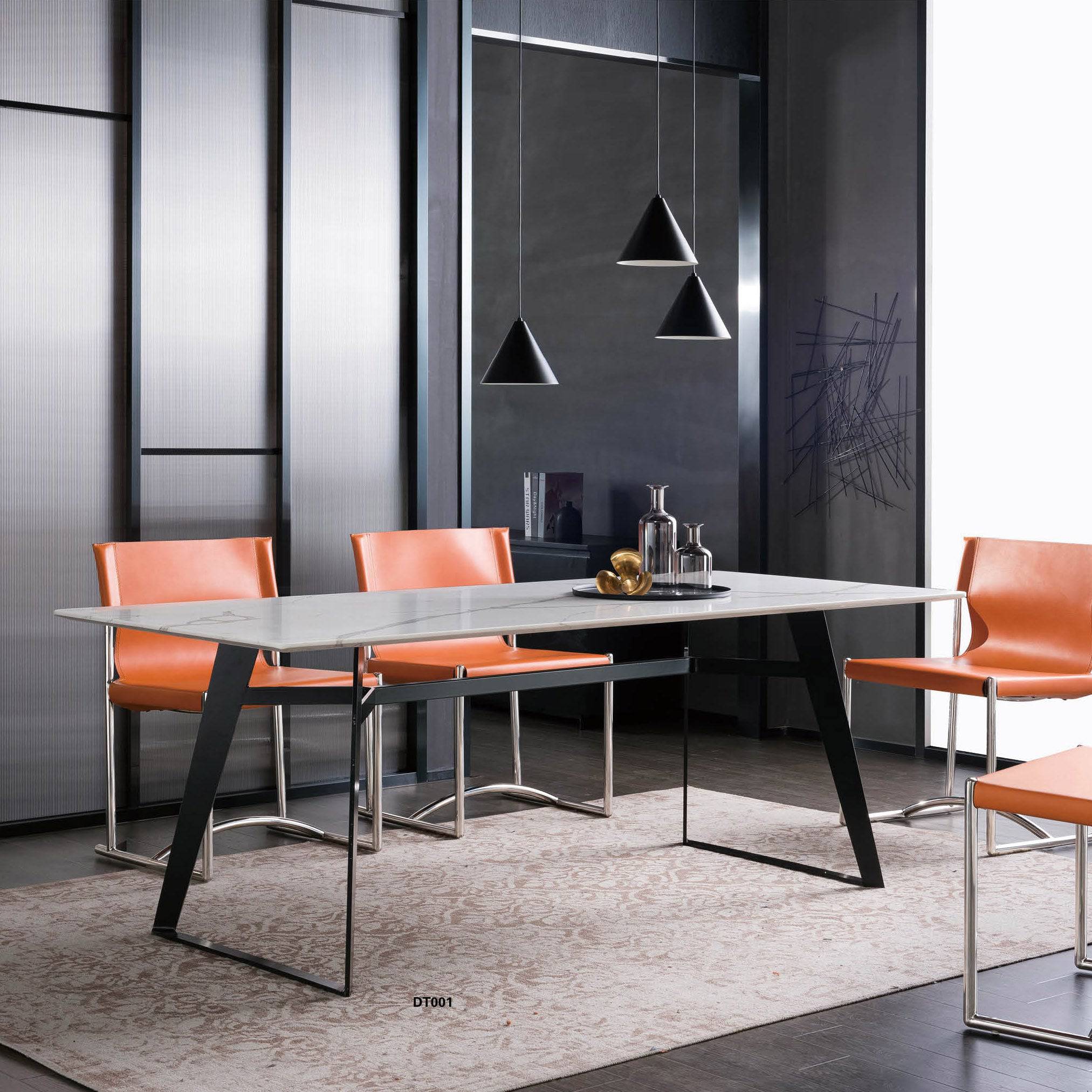 Black Jack Quartz Dinning Table Dt001 - Dining Tables - ebarza Furniture UAE | Shop Modern Furniture in Abu Dhabi & Dubai - مفروشات ايبازرا في الامارات | تسوق اثاث عصري وديكورات مميزة في دبي وابوظبي