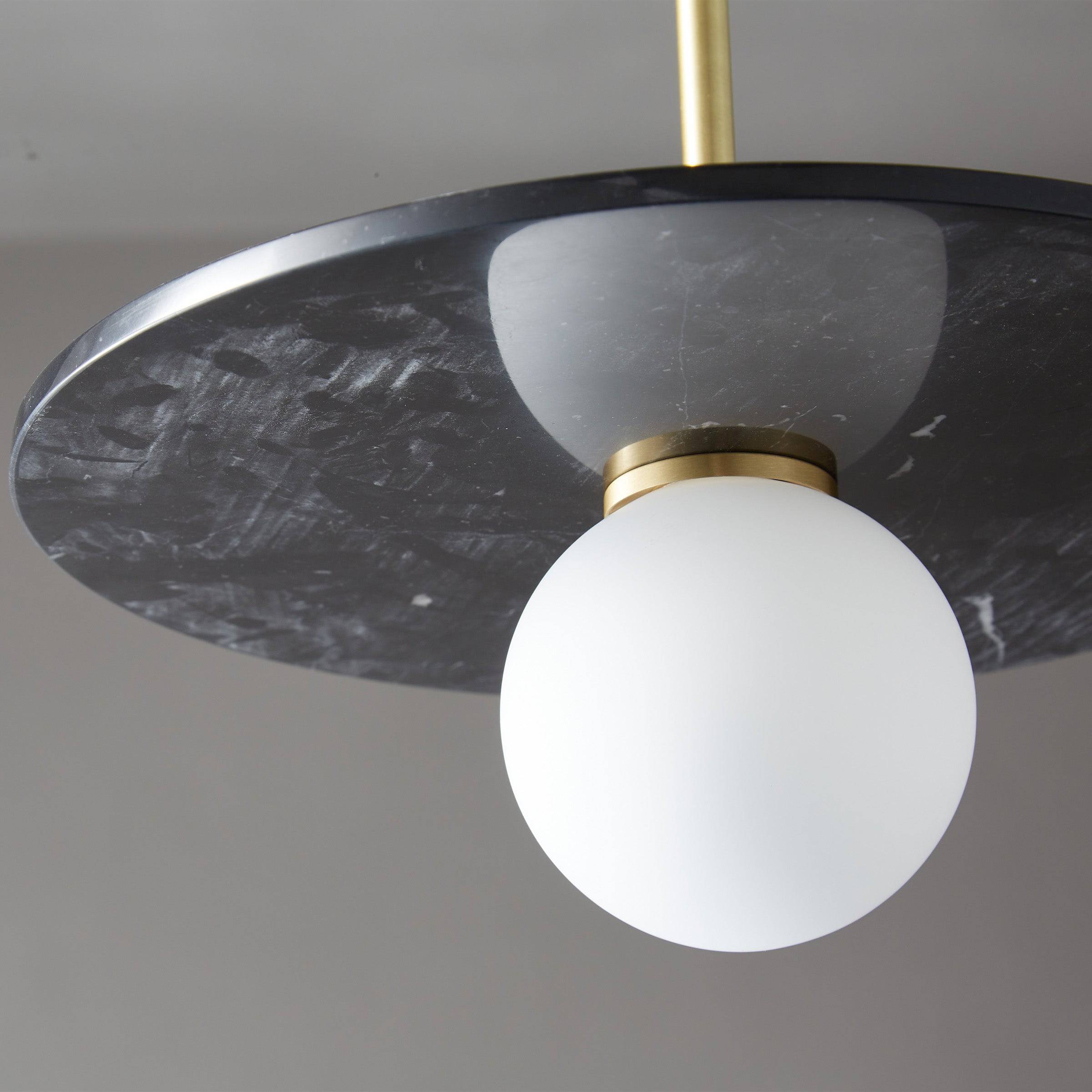 Black Marble Pendant Lamp 7703S1-Bk - Pendant Lamps - ebarza Furniture UAE | Shop Modern Furniture in Abu Dhabi & Dubai - مفروشات ايبازرا في الامارات | تسوق اثاث عصري وديكورات مميزة في دبي وابوظبي