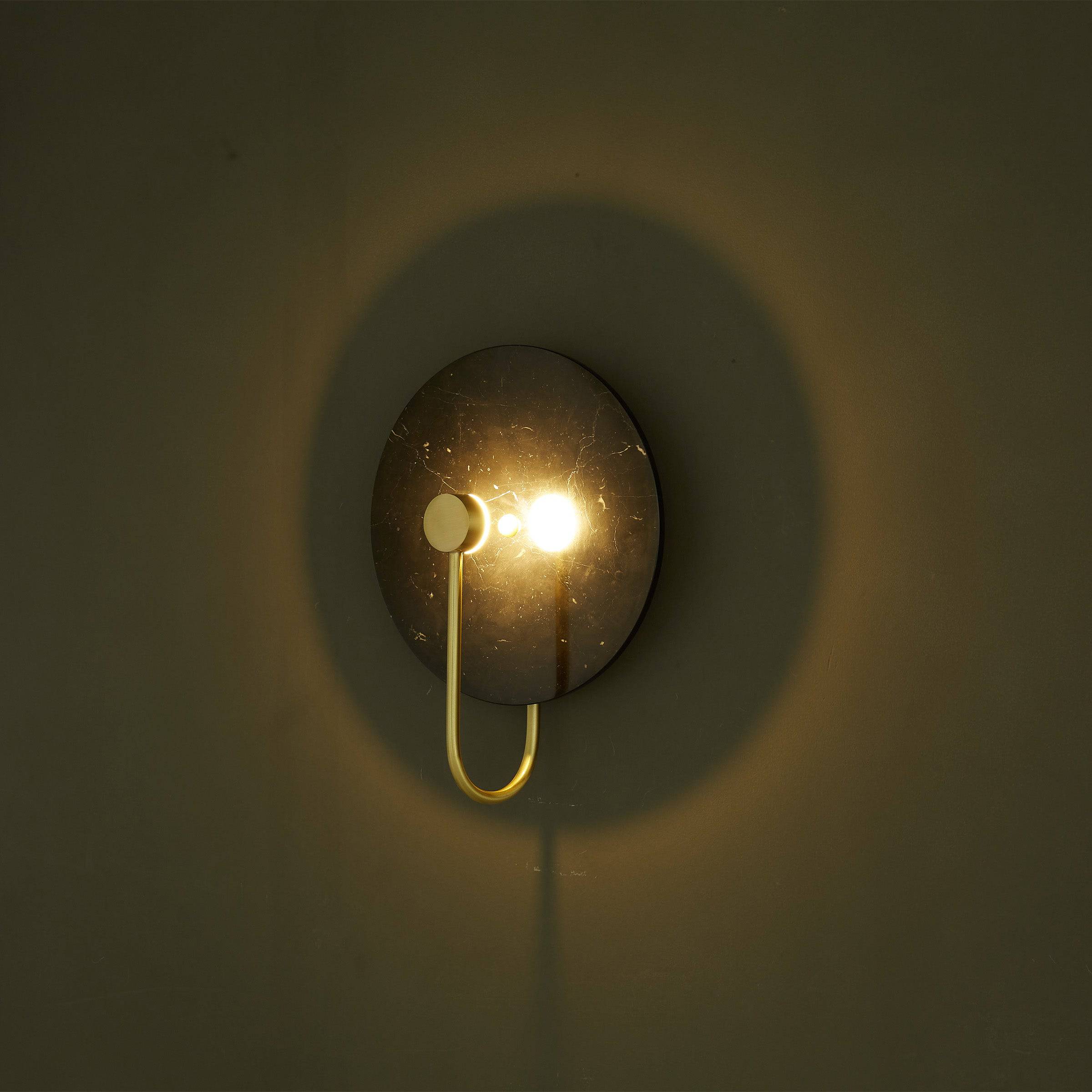 Black Marble Wall Lamp 6615-Bk - Wall Lamps - ebarza Furniture UAE | Shop Modern Furniture in Abu Dhabi & Dubai - مفروشات ايبازرا في الامارات | تسوق اثاث عصري وديكورات مميزة في دبي وابوظبي