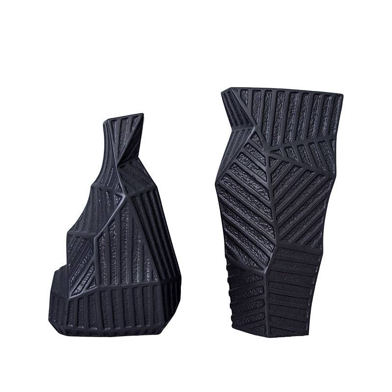 Black Patchwork Vase-B Fa-D2139A - Vases - ebarza Furniture UAE | Shop Modern Furniture in Abu Dhabi & Dubai - مفروشات ايبازرا في الامارات | تسوق اثاث عصري وديكورات مميزة في دبي وابوظبي