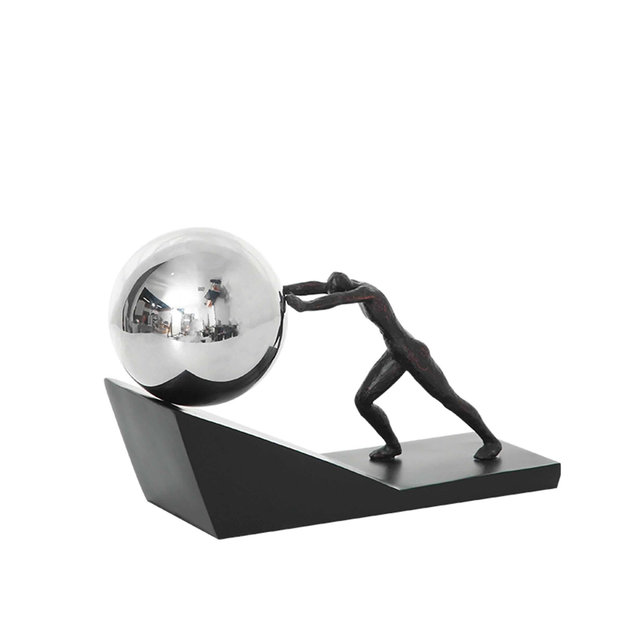 Black Resin & Metal Figurative Sculpture Fc-Sz2120A - Home Decor Figurines - ebarza Furniture UAE | Shop Modern Furniture in Abu Dhabi & Dubai - مفروشات ايبازرا في الامارات | تسوق اثاث عصري وديكورات مميزة في دبي وابوظبي