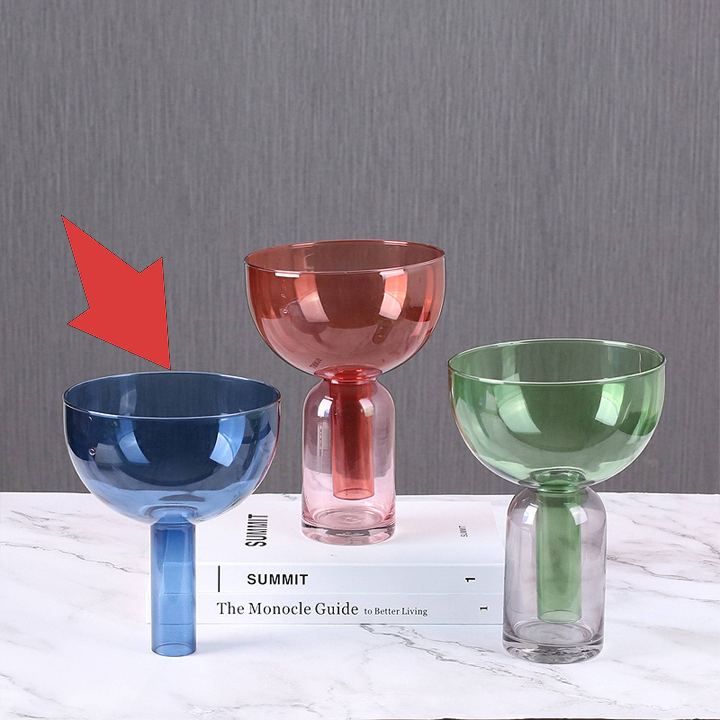 Blue Funnel Vase Fb-Zs2029B - Vases - ebarza Furniture UAE | Shop Modern Furniture in Abu Dhabi & Dubai - مفروشات ايبازرا في الامارات | تسوق اثاث عصري وديكورات مميزة في دبي وابوظبي