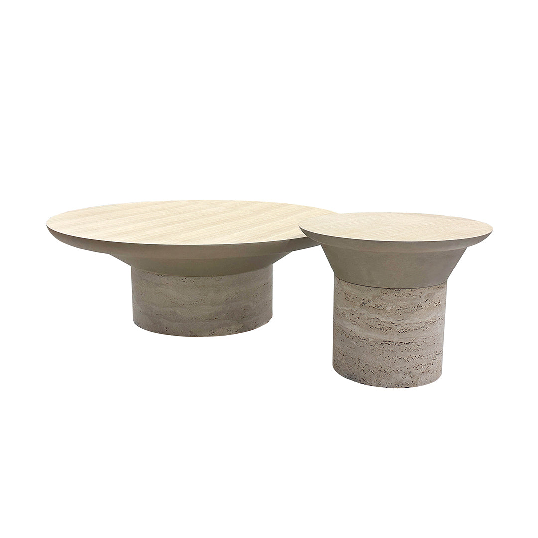 Pre-order 90 Days Delivery Bordeaux Travertine Side Table - EB02ST - Side Tables - ebarza Furniture UAE | Shop Modern Furniture in Abu Dhabi & Dubai - مفروشات ايبازرا في الامارات | تسوق اثاث عصري وديكورات مميزة في دبي وابوظبي