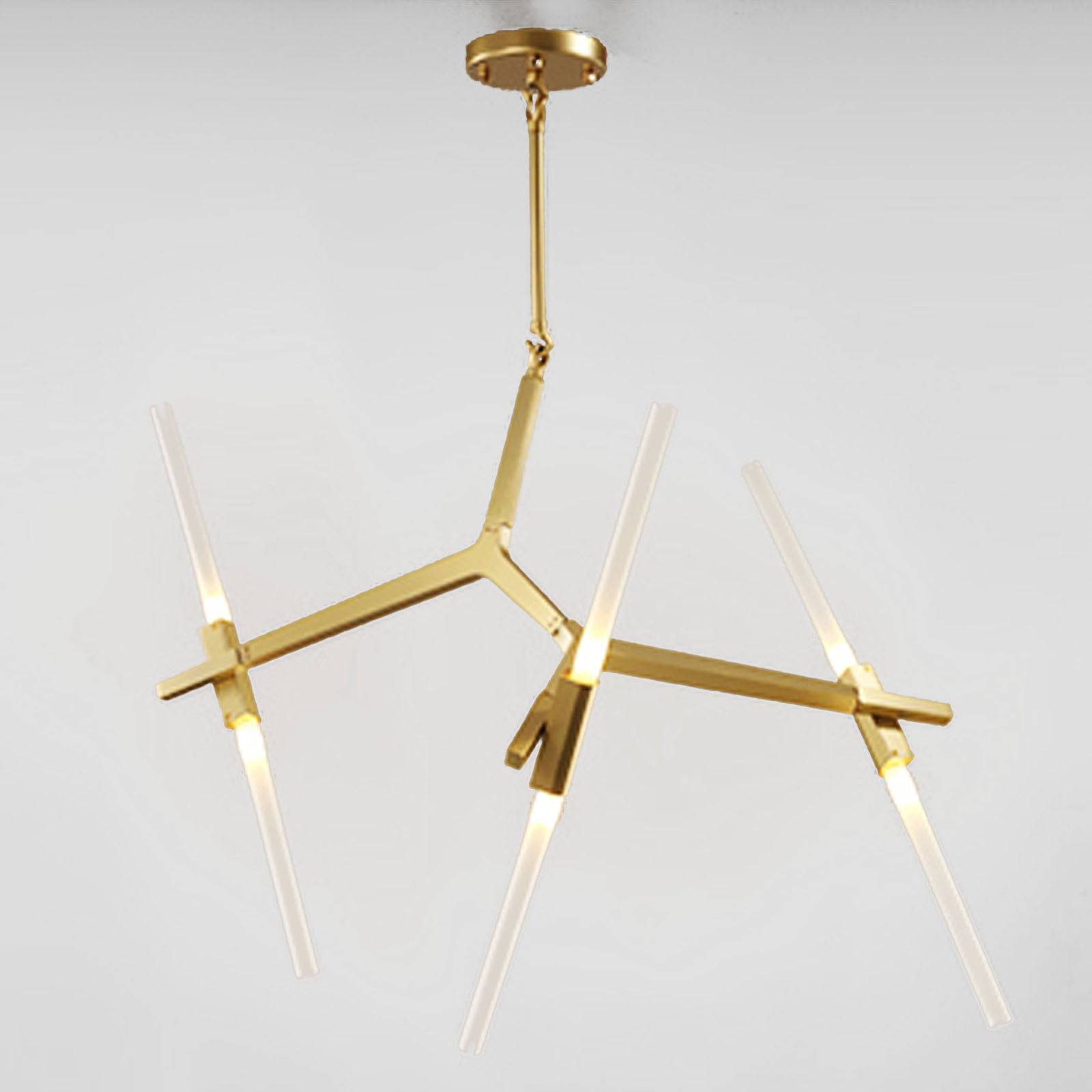 Branch 6 Heads Chandelier Cy-New-002-6-G - Pendant Lamps - ebarza Furniture UAE | Shop Modern Furniture in Abu Dhabi & Dubai - مفروشات ايبازرا في الامارات | تسوق اثاث عصري وديكورات مميزة في دبي وابوظبي