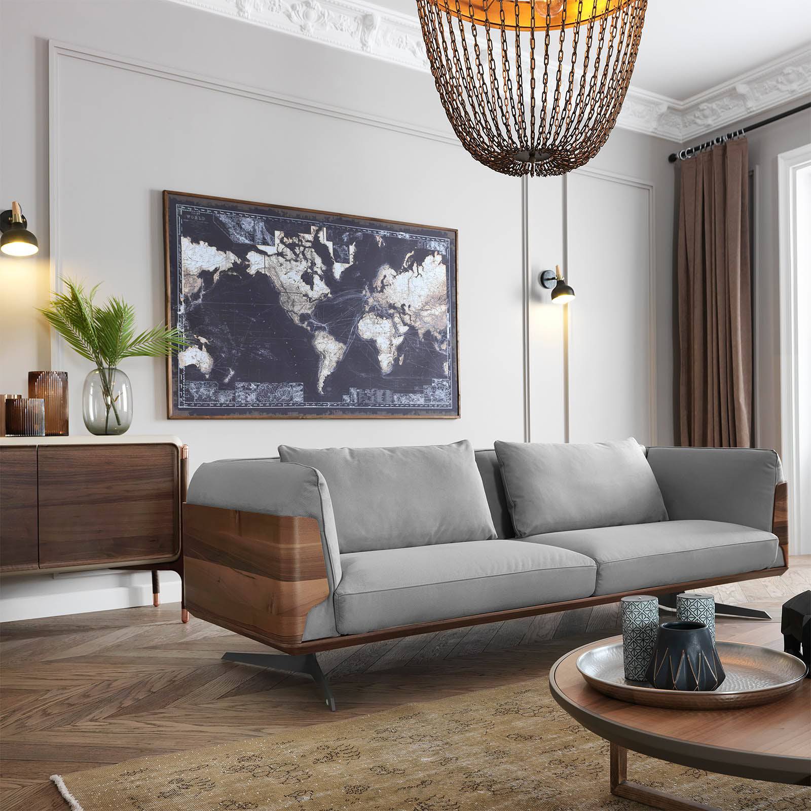 Brooklyn / GAMMA Fabric Sofa Bro016Ow-Gr - Sofas - ebarza Furniture UAE | Shop Modern Furniture in Abu Dhabi & Dubai - مفروشات ايبازرا في الامارات | تسوق اثاث عصري وديكورات مميزة في دبي وابوظبي