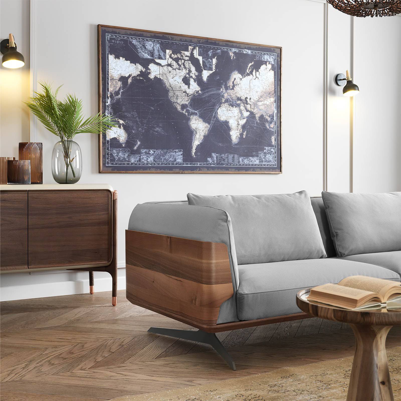 Brooklyn / GAMMA Fabric Sofa Bro016Ow-Gr - Sofas - ebarza Furniture UAE | Shop Modern Furniture in Abu Dhabi & Dubai - مفروشات ايبازرا في الامارات | تسوق اثاث عصري وديكورات مميزة في دبي وابوظبي