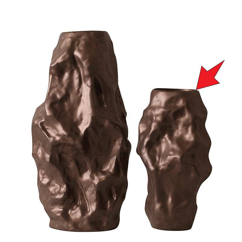 Brown Irregular Vase-B Fa-D2066B - Vases - ebarza Furniture UAE | Shop Modern Furniture in Abu Dhabi & Dubai - مفروشات ايبازرا في الامارات | تسوق اثاث عصري وديكورات مميزة في دبي وابوظبي