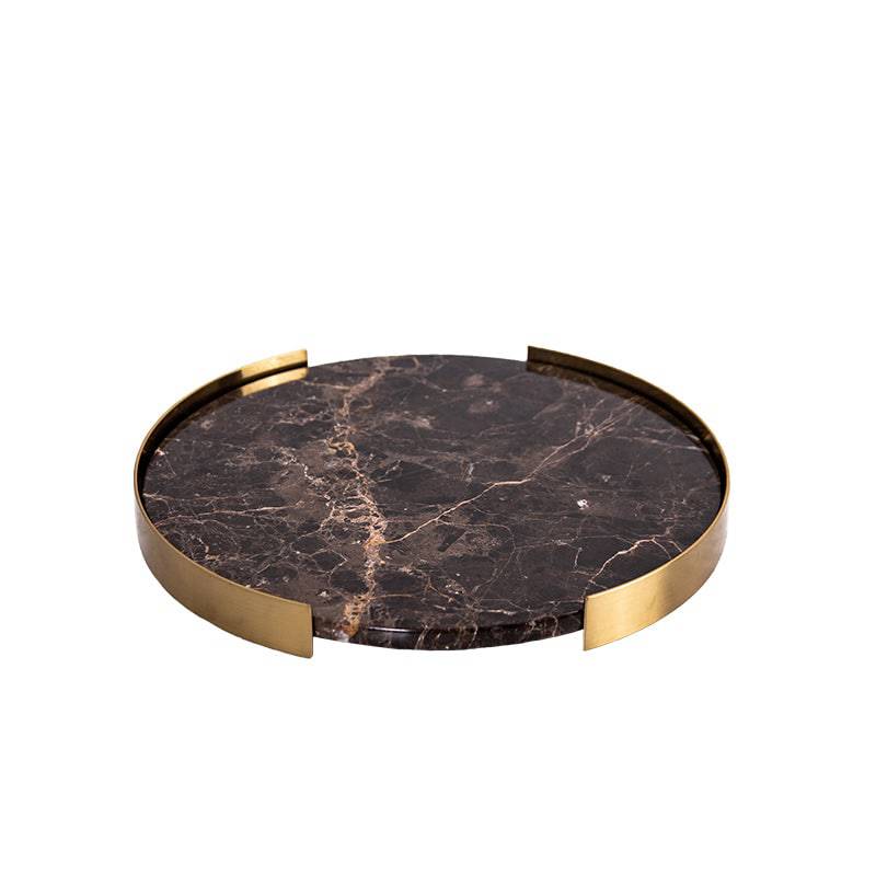 Brown Marble Tray-B Fb-T2019B - Trays - ebarza Furniture UAE | Shop Modern Furniture in Abu Dhabi & Dubai - مفروشات ايبازرا في الامارات | تسوق اثاث عصري وديكورات مميزة في دبي وابوظبي