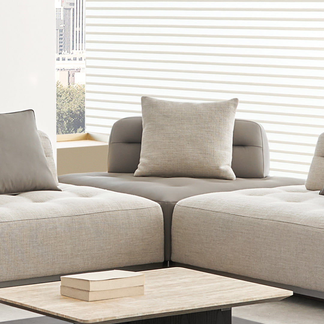 Carmilla Single Seater Module Without Arm - Leather - MSTV-S015-C1 - Sofas - ebarza Furniture UAE | Shop Modern Furniture in Abu Dhabi & Dubai - مفروشات ايبازرا في الامارات | تسوق اثاث عصري وديكورات مميزة في دبي وابوظبي