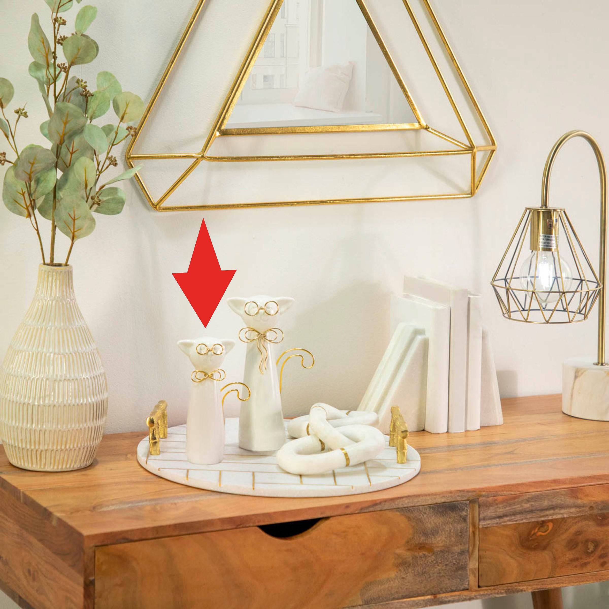 Cat With Glasses Décor 17 Cm - White 15832-01 - Home Decor Figurines - ebarza Furniture UAE | Shop Modern Furniture in Abu Dhabi & Dubai - مفروشات ايبازرا في الامارات | تسوق اثاث عصري وديكورات مميزة في دبي وابوظبي