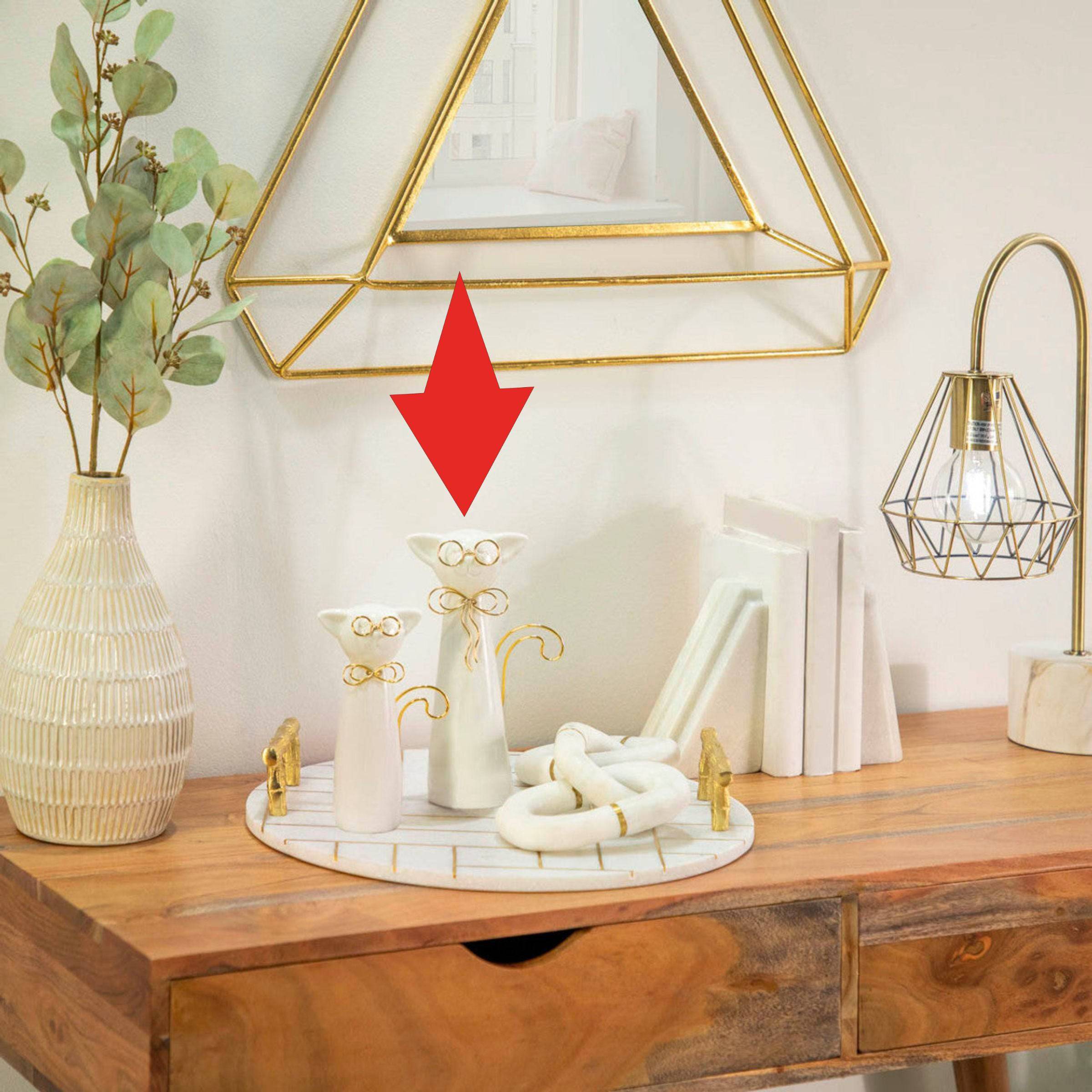 Cat With Glasses Decor 20 Cm - White 15832-02 - Home Decor Figurines - ebarza Furniture UAE | Shop Modern Furniture in Abu Dhabi & Dubai - مفروشات ايبازرا في الامارات | تسوق اثاث عصري وديكورات مميزة في دبي وابوظبي