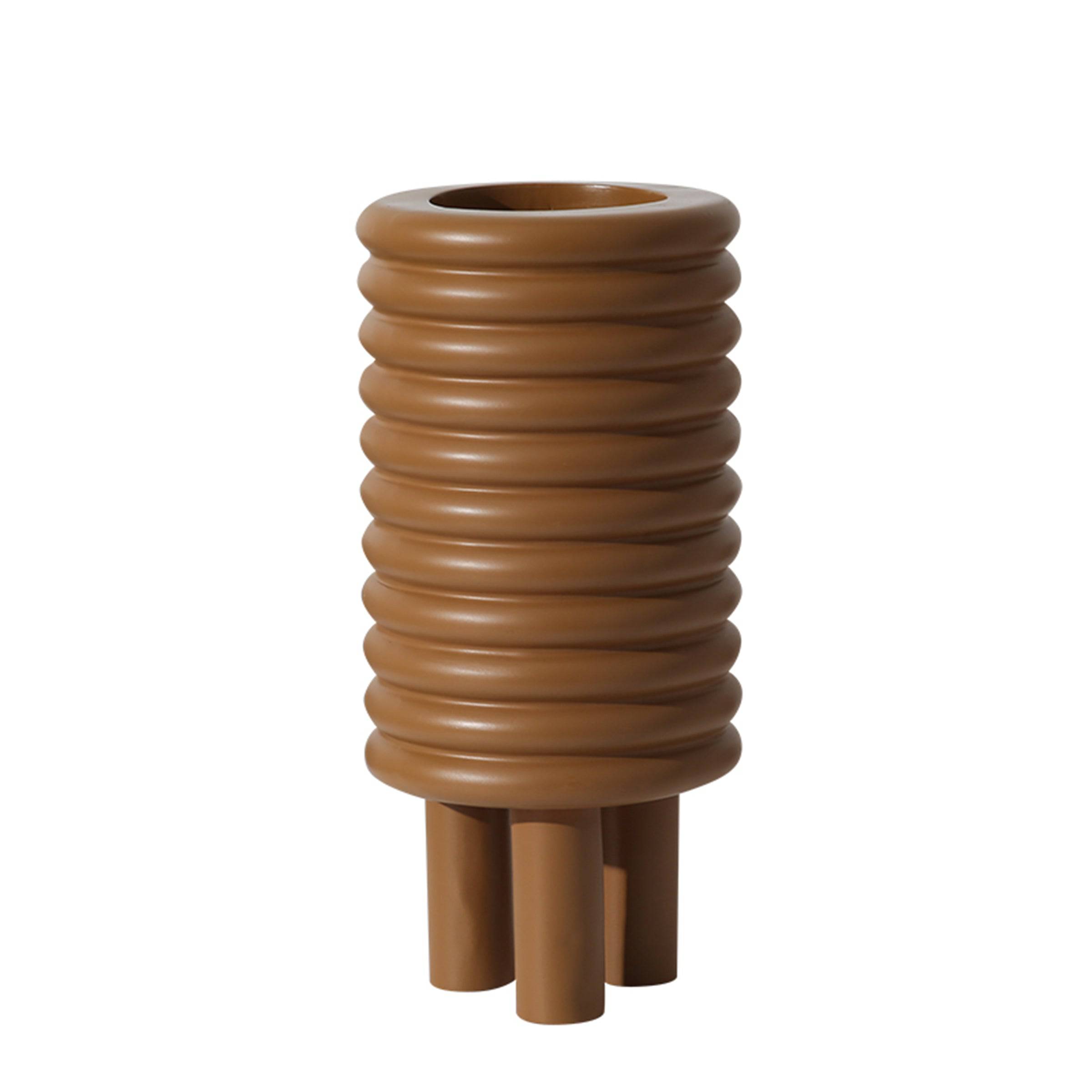 Circle Vase Brown Fc-Sz2174B - Vases - ebarza Furniture UAE | Shop Modern Furniture in Abu Dhabi & Dubai - مفروشات ايبازرا في الامارات | تسوق اثاث عصري وديكورات مميزة في دبي وابوظبي