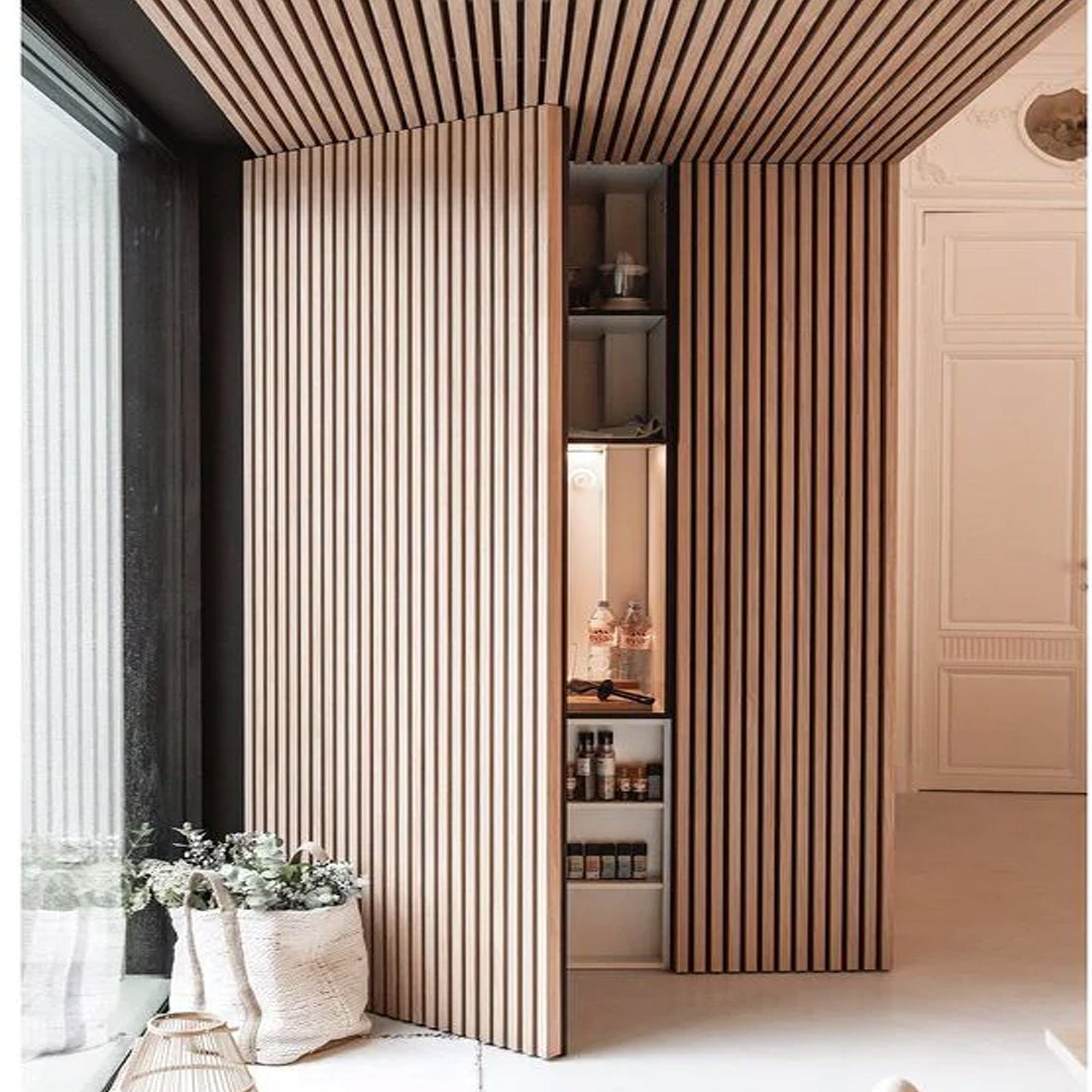 Sample of Slat acoustic panel fire retardant - White oak 001-Sample - Wall panels samples - ebarza Furniture UAE | Shop Modern Furniture in Abu Dhabi & Dubai - مفروشات ايبازرا في الامارات | تسوق اثاث عصري وديكورات مميزة في دبي وابوظبي